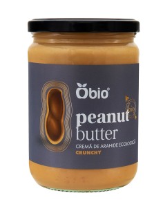 Crema de arahide crunchy bio, 500g - Obio                                                           