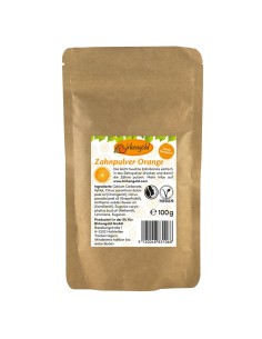Pasta de dinti pudra cu portocale fara fluor refill, 100g, Birkengold                               