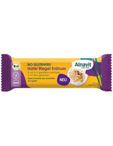 Baton cu ovaz si arahide fara gluten, bio, 50g Alnavit                                              