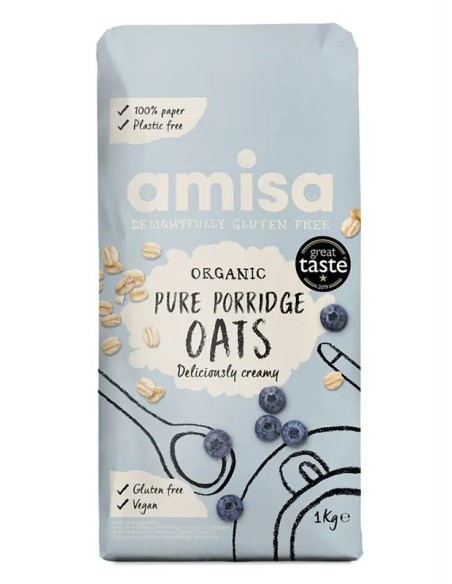 Porridge din ovaz fara gluten, bio, 1kg, Amisa                                                      