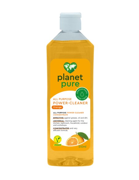 Detergent universal bio concentrat Power Cleaner- portocale - 510ml, Planet Pure                    
