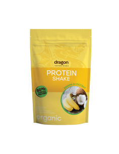 Shake proteic banane si cocos bio 450g Dragon Superfoods - 52% proteine                             