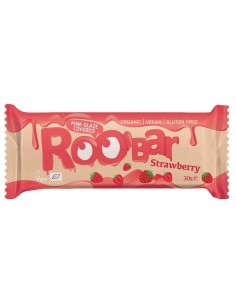 Baton cu capsuni  invelit in glazura roz bio 30g Roobar                                             