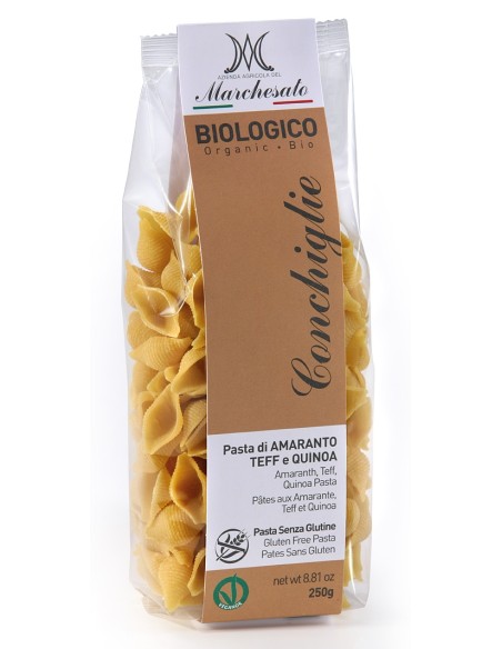 Paste conchiglie din amarant, teff si quinoa bio fara gluten 250g Marchesato                        