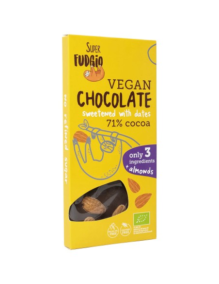 Ciocolata cu migdale si curmale, bio, 100g, Super Fudgio                                            