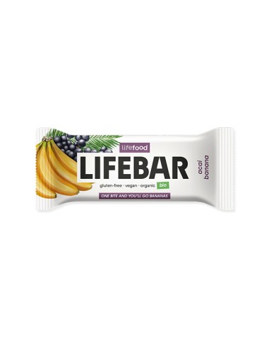 Lifebar baton cu acai si banane raw, bio, 40 g                                                      