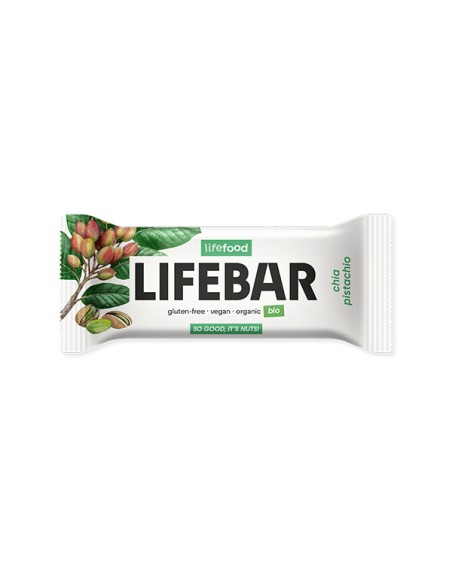 Lifebar baton cu chia si fistic, raw, bio, 40g                                                      