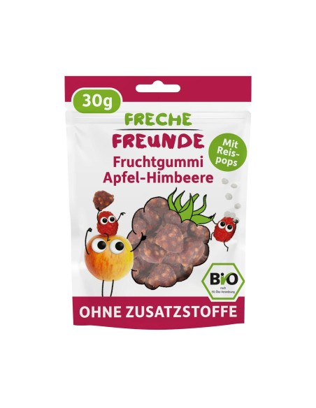 Jeleuri cu zmeura, mere si orez expandat, bio, 30g, Erdbar                                          