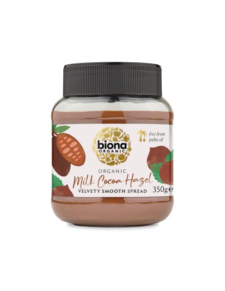 Crema de ciocolata cu lapte si alune de padure bio 350g Biona                                       