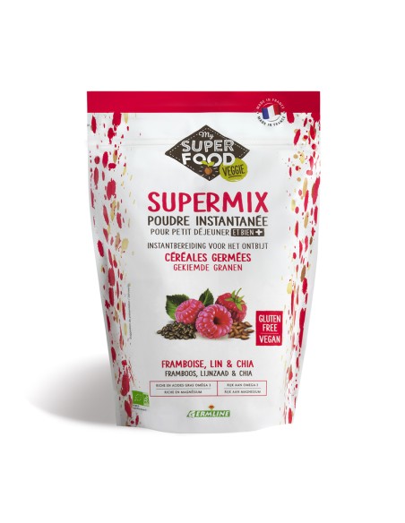 Supermix pentru micul dejun cu zmeura, in si chia bio 350g Germline                                 