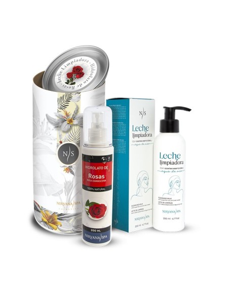 Pachet ingrijire faciala, Lapte demachiant 200 ml + Hidrolat de trandafir 200 ml
