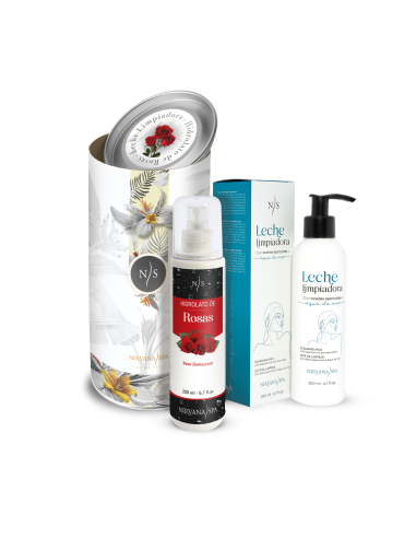 Pachet ingrijire faciala, Lapte demachiant 200 ml + Hidrolat de trandafir 200 ml