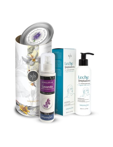 Pachet ingrijire faciala, Lapte demachiant 200 ml + Hidrolat de Lavanda 200 ml