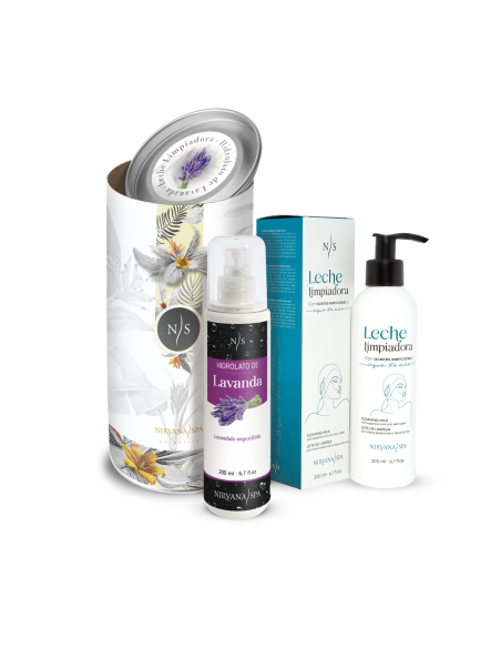 Pachet ingrijire faciala, Lapte demachiant 200 ml + Hidrolat de Lavanda 200 ml
