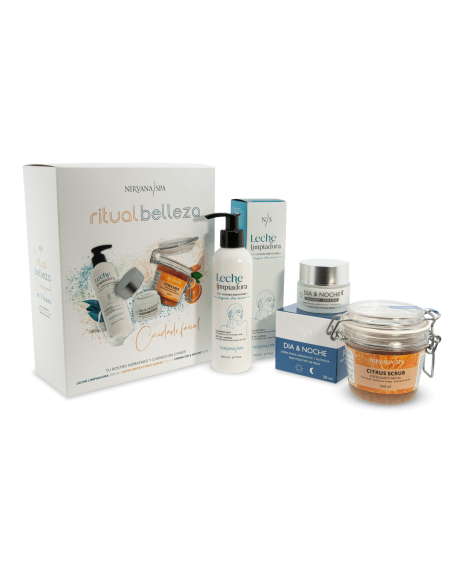 Pachet ritual de frumusete, crema de zi/noapte, exfoliant cu citrice si lapte demachiant