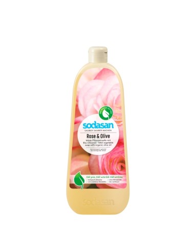 Sapun Lichid/Gel De Dus Bio Trandafir-Masline 1 L Sodasan