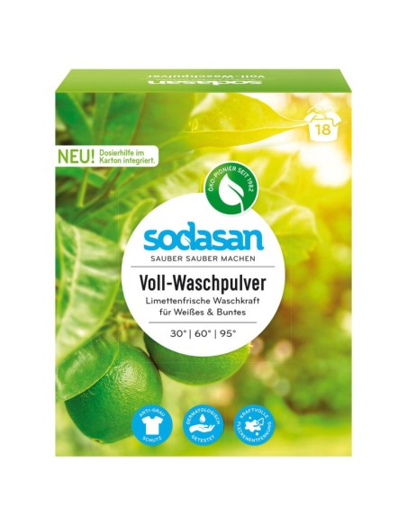 Detergent Praf Bio Pentru Spalari Grele Universal Cu Lime 1010 gr Sodasan