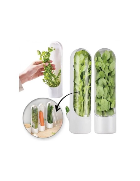 Recipient pentru depozitarea ierburilor proaspete, menta, legume pentru frigider si alte produse, 25x6.5cm, POJ08