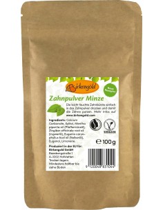 Pasta de dinti pudra cu menta fara fluor refill, 100g, Birkengold                                   