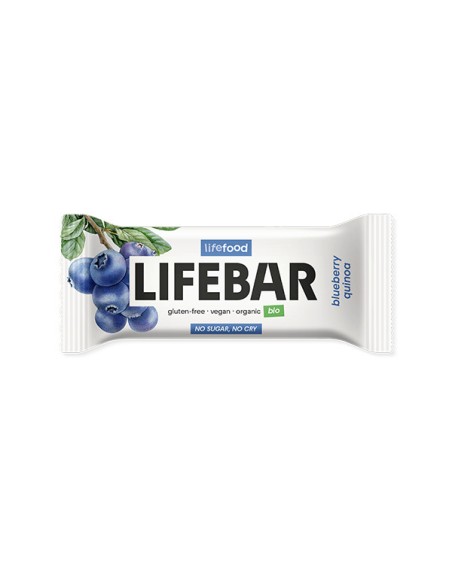 Lifebar baton cu afine si quinoa, raw, bio, 40g                                                     