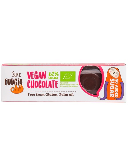 Baton de ciocolata vegana fara zahar adaugat, bio, 40g, Super Fudgio                                