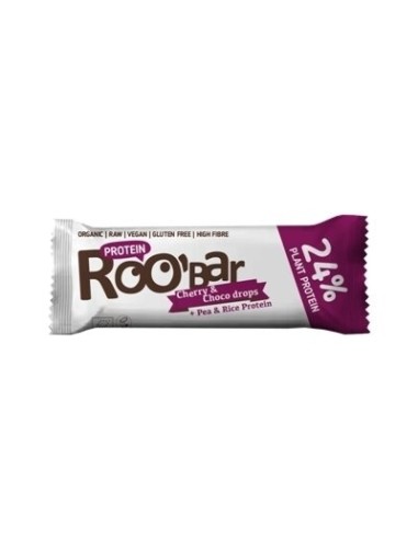 Baton proteic cirese ciocolata raw eco 40g Roobar                                                   