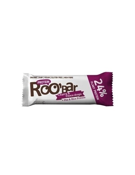 Baton proteic cirese ciocolata raw eco 40g Roobar                                                   