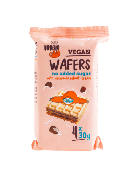 Napolitane cu cacao si alune de padure bio 120g Super Fudgio                                        