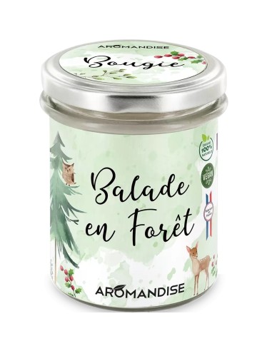 Lumanare parfumata naturala Plimbare in Padure, vegana, 150g Aromandise                             