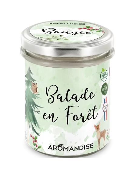 Lumanare parfumata naturala Plimbare in Padure, vegana, 150g Aromandise                             