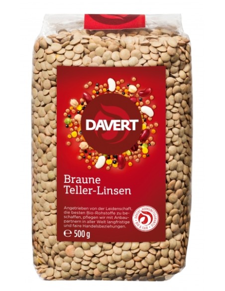 Linte maro bio 500g DAVERT                                                                          