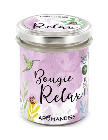 Lumanare parfumata naturala Relax, vegana, 150g Aromandise                                          