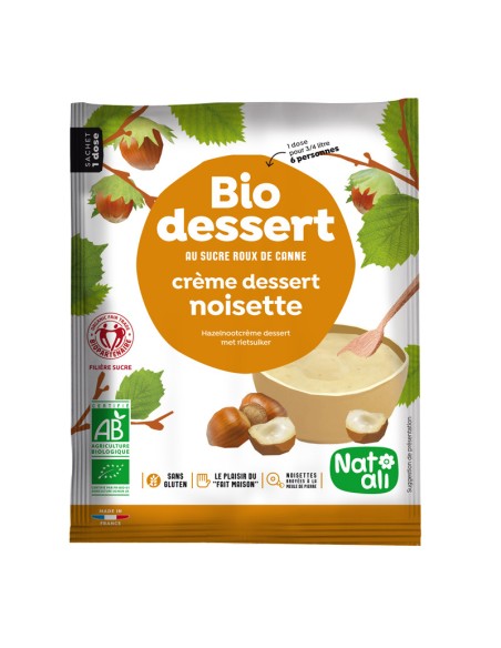 Desert crema cu alune de padure, bio, 60g, Nat-ali                                                  