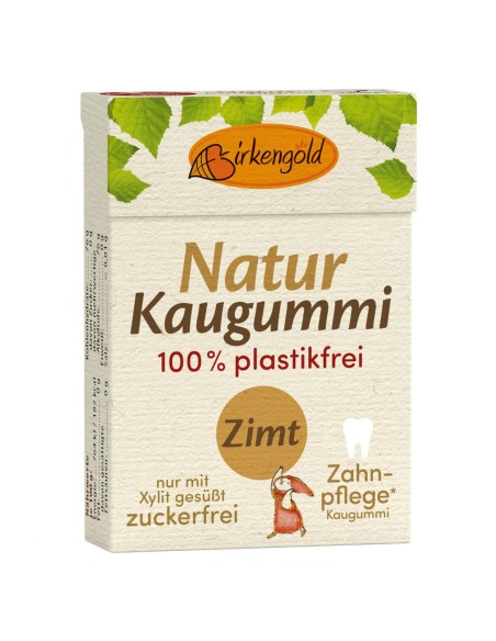 Guma de mestecat naturala cu scortisoara, 28g, Birkengold                                           
