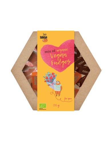 Cutie cadou cu caramele asortate, bio, 195g, Super Fudgio                                           