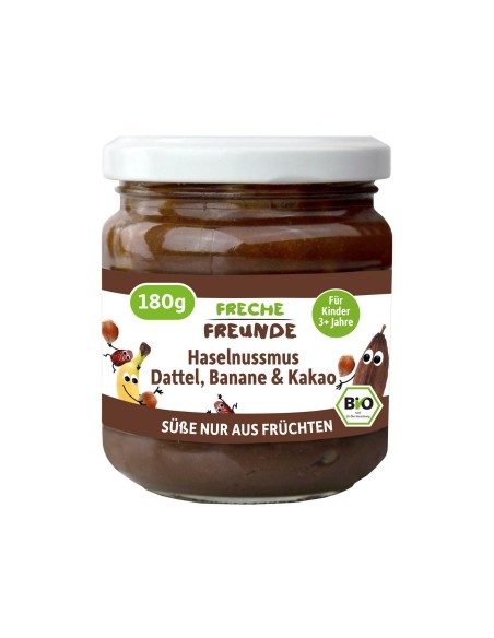 Crema tartinabila cu alune de padure, curmale, banane si cacao, bio, 180g, Erdbar                   