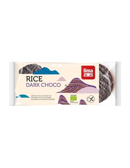 Rondele din orez expandat cu ciocolata neagra eco 100g Lima                                         