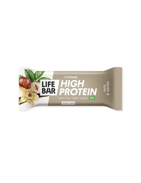 Lifebar baton proteic cu nuci si vanilie, bio, 40g                                                  
