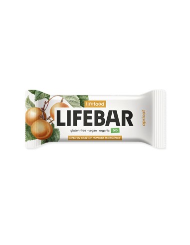 Lifebar baton cu caise, raw, bio, 40g, Lifefood                                                     