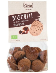 Biscuiti cu ciocolata fara gluten bio 100g Obio                                                     