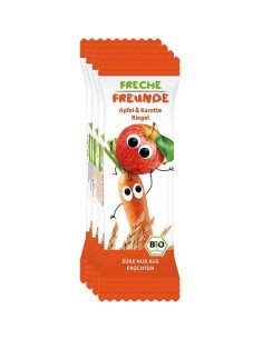 BATON DIN CEREALE CU MAR SI MORCOV BIO 4 BUC X 23G Erdbar                                           