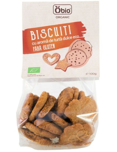 Biscuiti cu aroma de turta dulce fara gluten bio 100g Obio                                          
