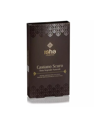 Vopsea de par naturala castaniu inchis, 100g, Isha                                                  