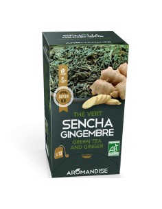 Ceai verde Sencha cu ghimbir bio 18 pliculete x 2g, Aromandise                                      