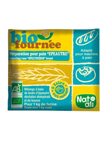 Mix din grau spelta si drojdii pentru paine, bio, 35g, Nat-ali                                      