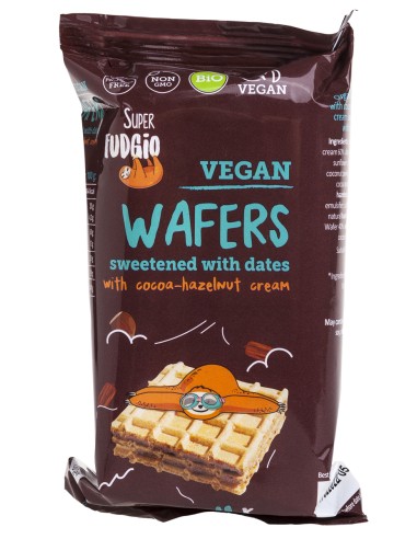 Napolitane cu cacao si alune de padure indulcite cu curmale, bio, 120g, Super Fudgio                