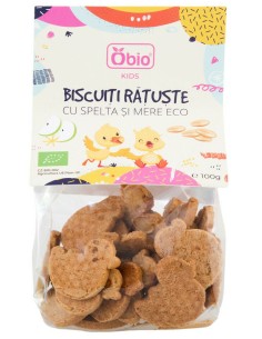 Biscuiti ratuste cu spelta si mere bio 100g Obio                                                    